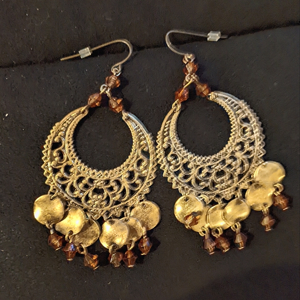 Bohemian Bronze Chandelier Earrings
